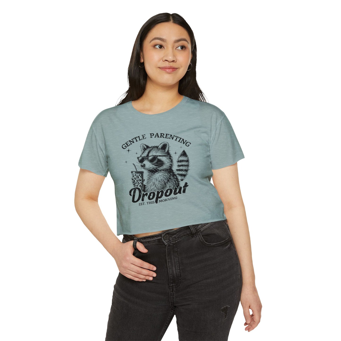 Funny Raccoon Festival Crop Top